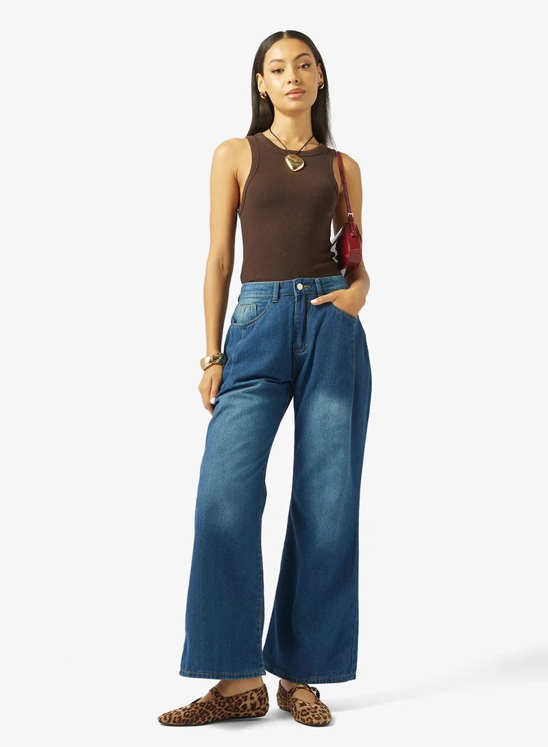 Ginger High Rise Straight Fit Jeans